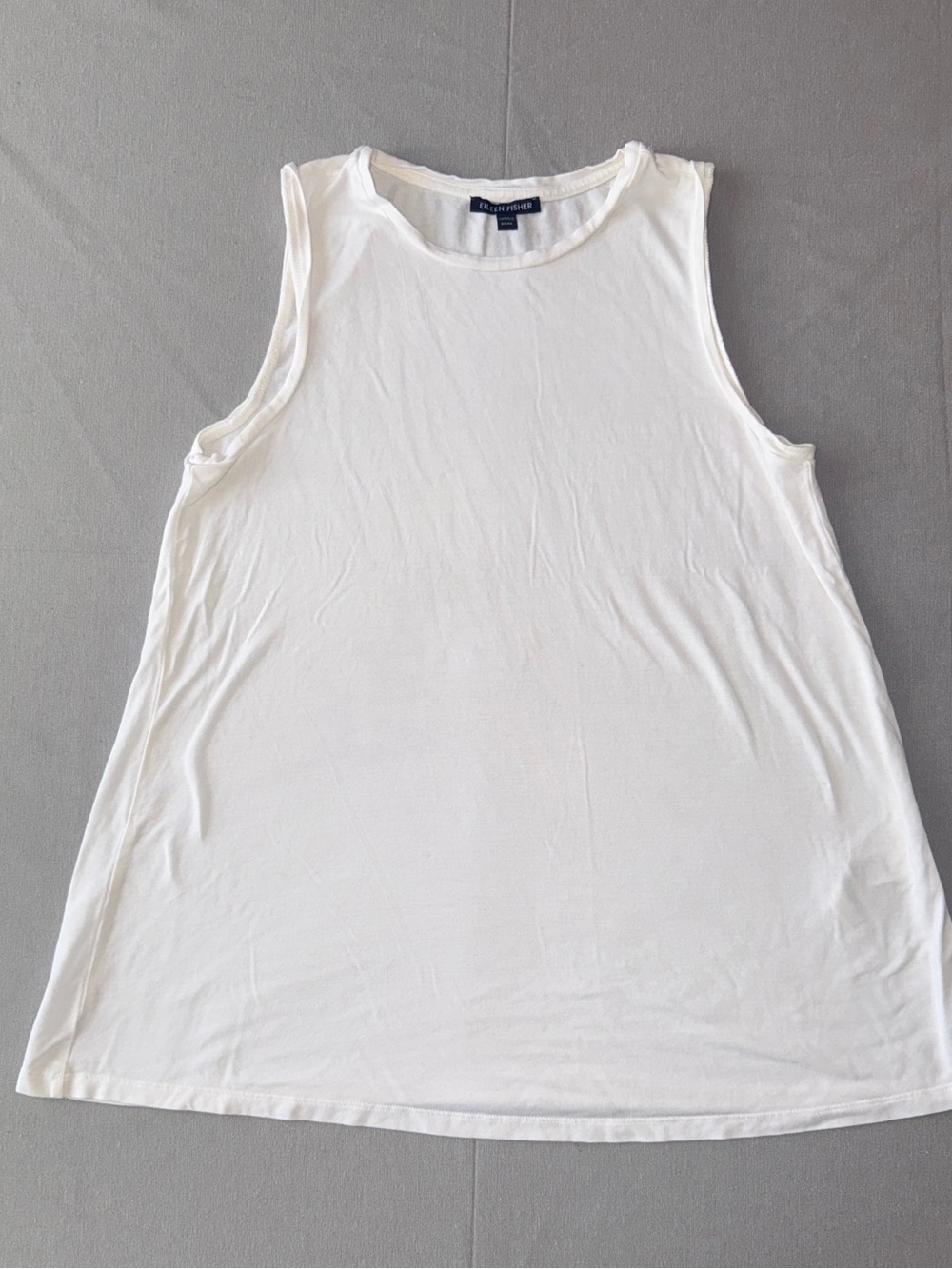 Elieen Fisher - White Scoop Neck long Tank Top - XS